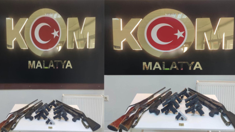 Malatya’da 15 Silah Ele Geçirildi 13 Kişi Gözaltına Alındı