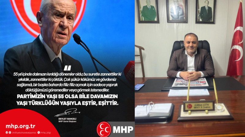 Başkan Gökhan Gök, MHP’nin 55. Yıldönümü  Kutlu Olsun