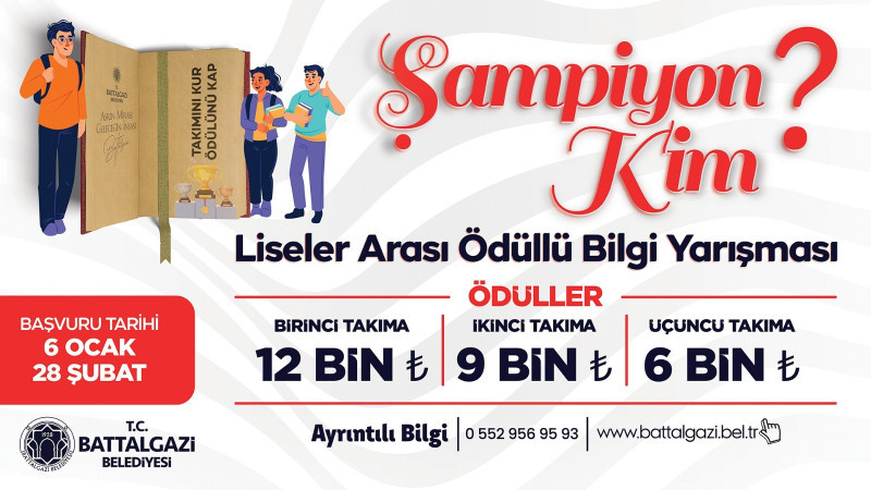 Battalgazi Belediyesi Liseler Arası Bilgi Yarışması Düzenleyecek