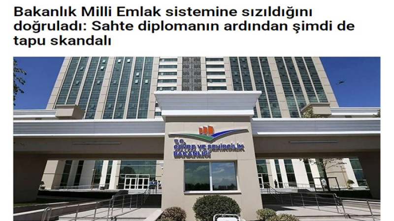 Çevre, Şehircilik Bakanlığı Milli Emlak Sistemine Sızıldığını Doğruladı