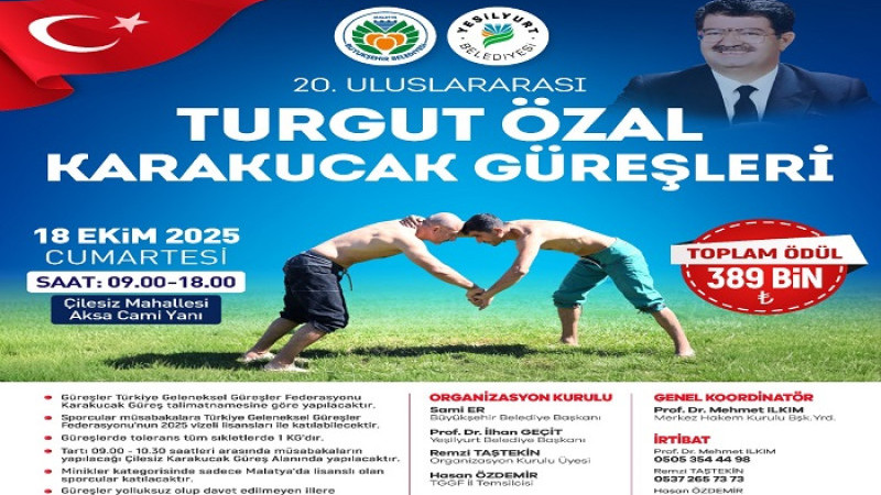 20. Uluslararası Turgut Özal Karakucak Güreşleri İçin Hazırlıklar Tamamlandı