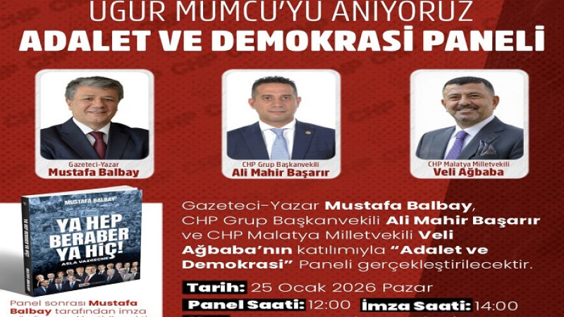 CHP Malatya İl  Teşkilatı Adalet ve Demokrasi Paneli Düzenleyecek