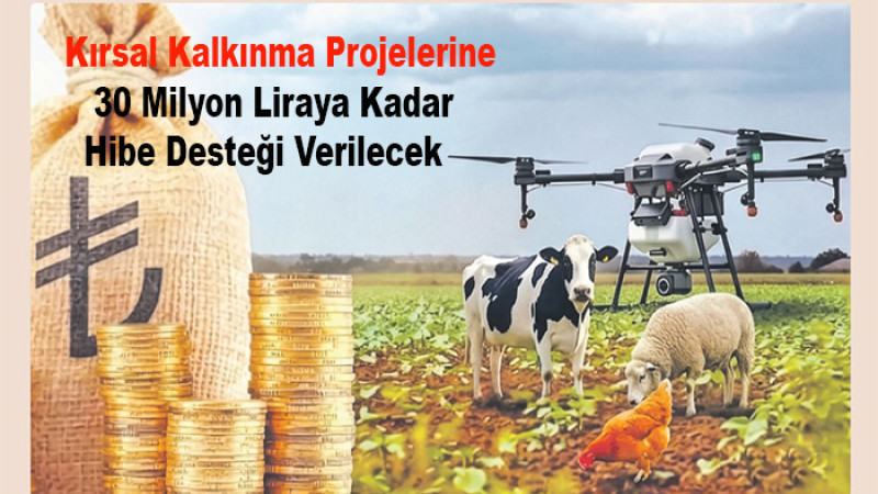 Kırsal Kalkınma Projelerine 30 Milyon Liraya Kadar Hibe Desteği Verilecek