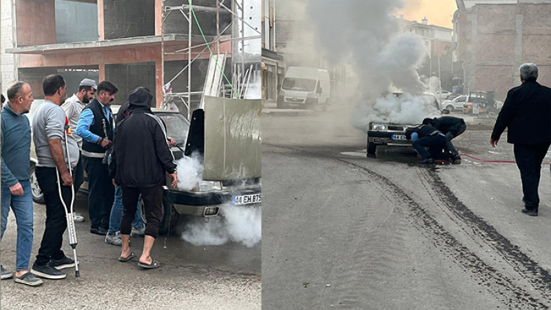 Niyazi Mısri'de Pazar Yerinde Bir Araçta Yangın Çıktı