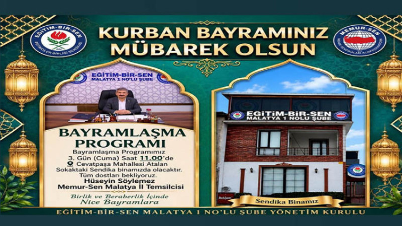 Hüseyin Söylemez; Kurban Bayramınız Mübarek Olsun
