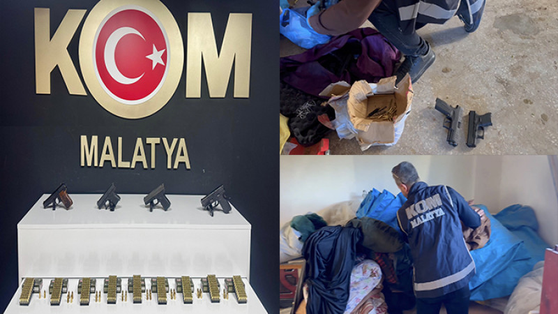 Pütürge’de 4 Ruhsatsız Tabanca ve 479 Fişek Ele Geçirildi
