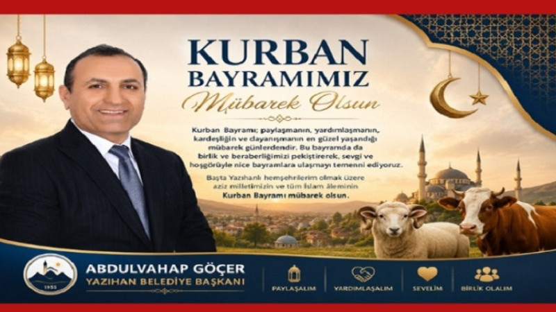 Av. Abdulvahap Göçer; Kurban Bayramınız Mübarek Olsun