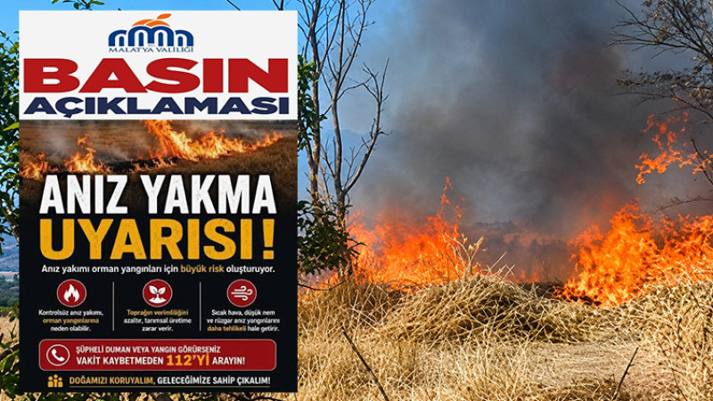Valilikten Çiftçilere Anız Yakma Uyarısı: Cezai İşlem Uygulanacak