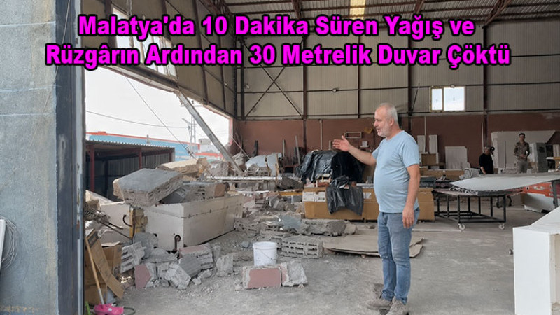 Malatya'da Afetlerden Ders Çıkartan Yok. 30 Metrelik Duvar Çöktü