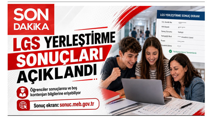 2026 (LGS) Liselere Geçiş Sistemi Tercih Sonuçları Açıklandı